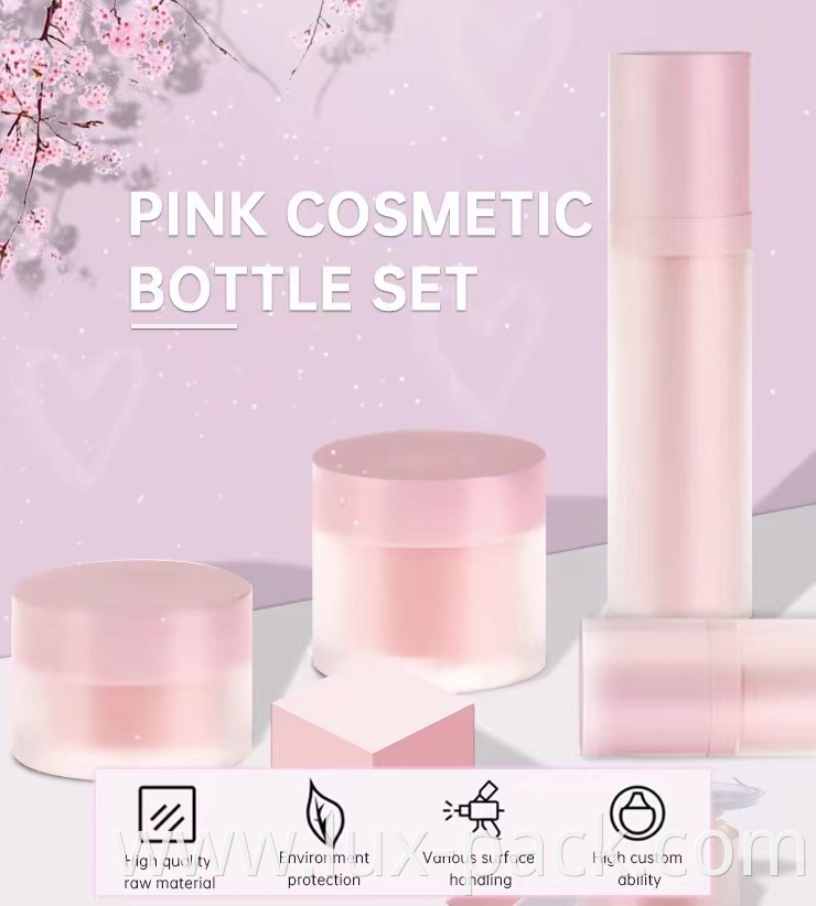 Wholesale Cosmetic Packaging Pink Lotion Bottle 120ml Skin Care Acrylic Pump Bottle